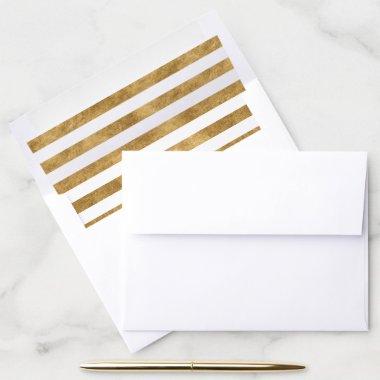 Faux Gold Foil Stripes Envelope Liner