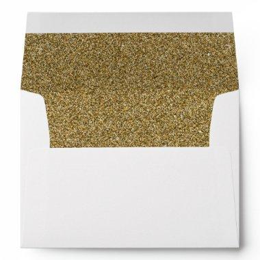 Faux Gold Glitter Envelope Liner