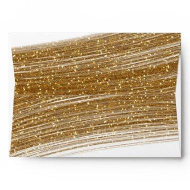 Faux Gold Glitter & White  Envelope