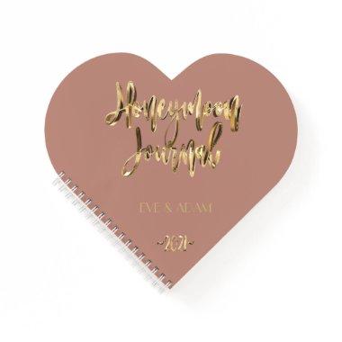 Faux Gold Lettering Elegant Honeymoon Journal 2021