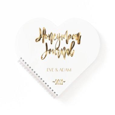 Faux Gold Lettering Elegant Honeymoon Journal 2021