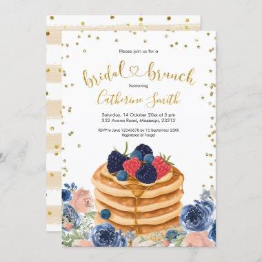 Faux Gold Pancake Bridal Brunch Invitations