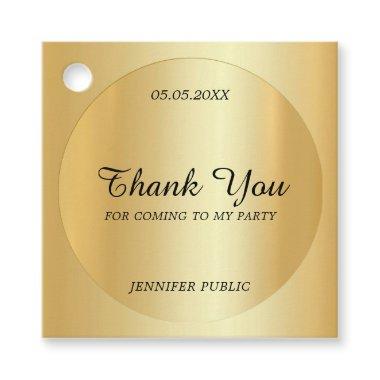Faux Gold Thank You Hand Script Text Template Favor Tags