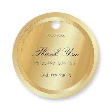Faux Gold Thank You Script Text Personalized Favor Tags