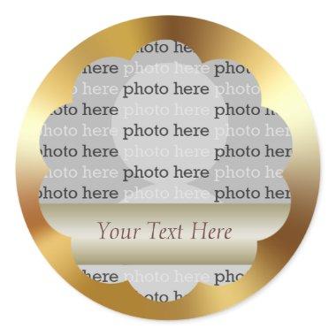 Faux Metallic-Effect Gold Photo Sticker