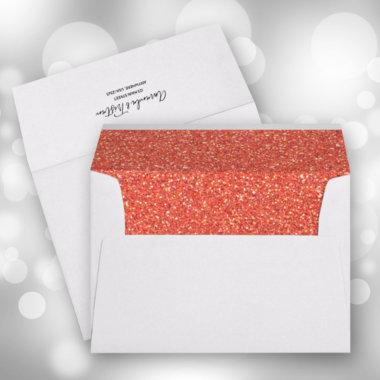 Faux Orange Glitter 5 x 7 Envelope