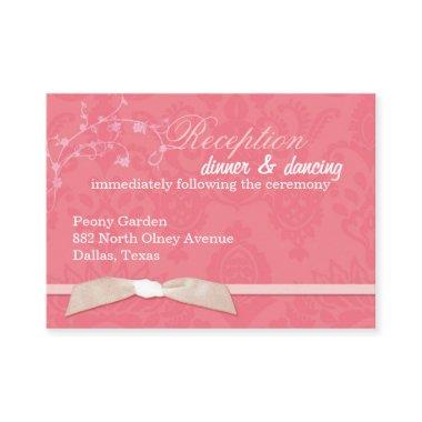 Faux Ribbon Coral Pink Wedding Reception Enclosure