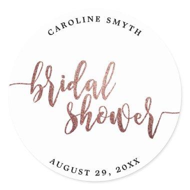 faux rose gold bridal shower favors sticker