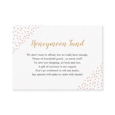 Faux Rose Gold Confetti Honeymoon Fund Enclosure