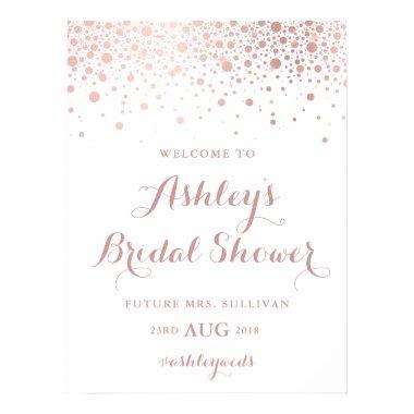 Faux Rose Gold Foil Confetti Bridal Shower Sign