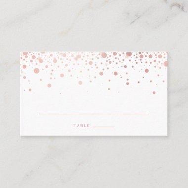 Faux Rose Gold Foil Confetti Dots Elegant Wedding Place Invitations