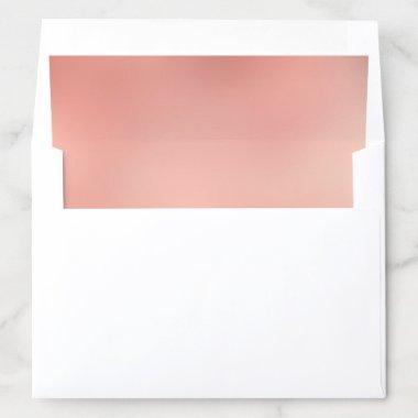 Faux Rose Gold Modern Elegant Glamour Template Envelope Liner