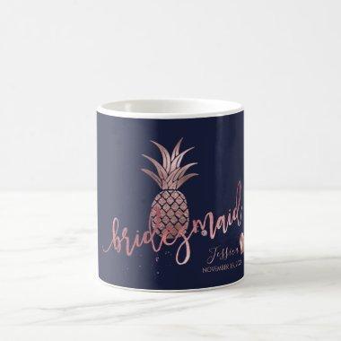Faux Rose Gold Pineapple Bridesmaid Gifts Coffee Mug