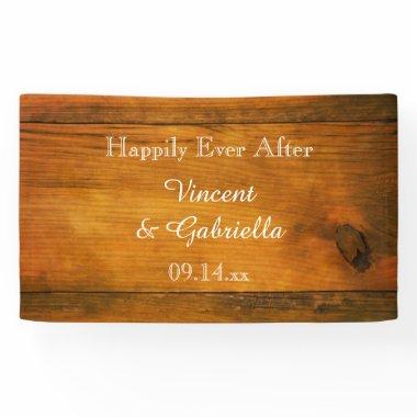 Faux Rustic Barn Wood Country Wedding Banner