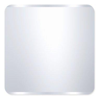 Faux Silver Blank Template Elegant Glamorous Square Sticker