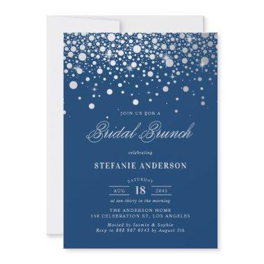 Faux Silver Foil Confetti | Navy Bridal Brunch