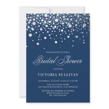 Faux Silver Foil Confetti | Navy