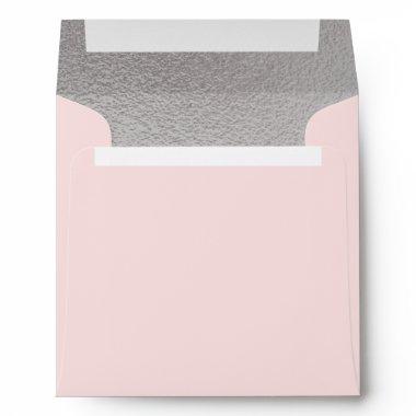 Faux Silver Save the Date Return Address Envelopes