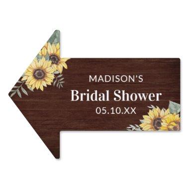 Faux Wood Sunflower Bridal Shower Directional Sign