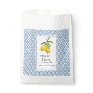 Favor Bridal Shower Boho Farmhouse Barn Lemon Blue Favor Bag