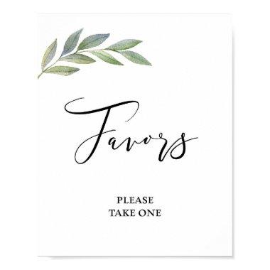 Favor Sign Olive Leaf Greenery Wedding