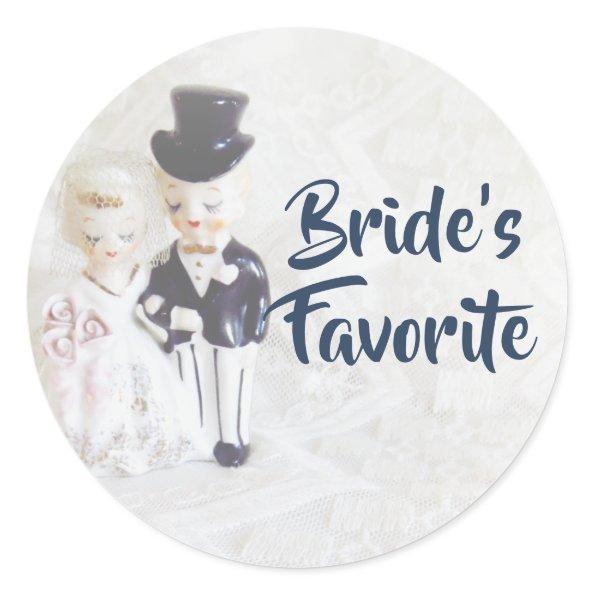 Favor Stickers- Bride's Favorite Cute Couple Classic Round Sticker