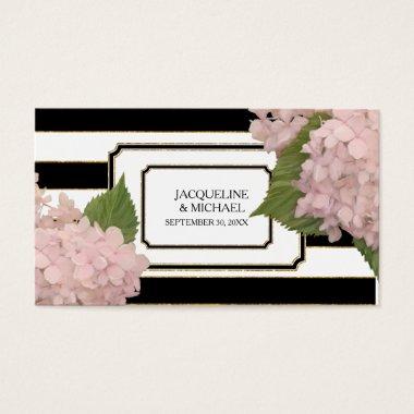 Favor Tag English Pink Hydrangea Deco Gold Glitter