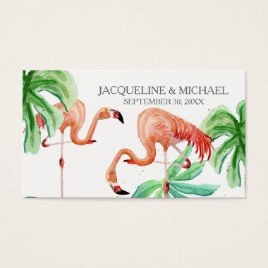 Favor Tags Flamingo Tropical Leaf Beach Watercolor