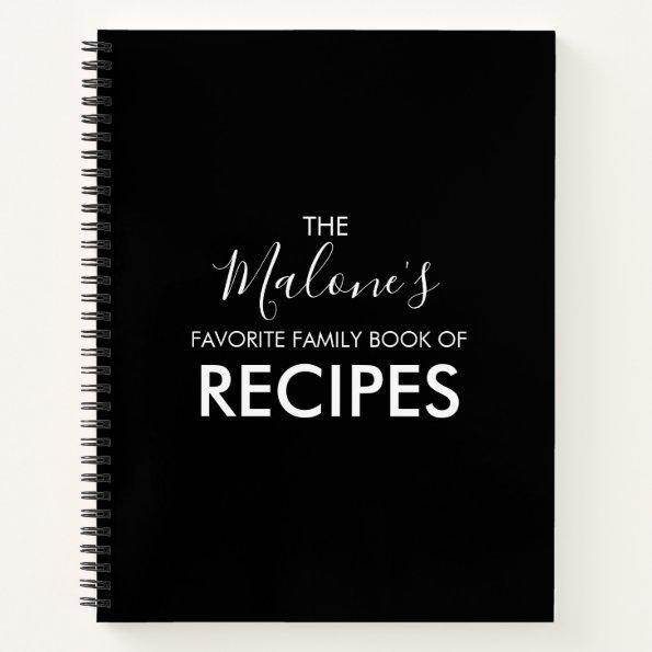Favorite Family Book of Recipes | Modern Black