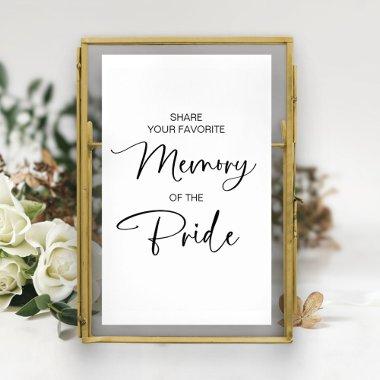 Favorite Memory Of The Bride Sign Minimalist