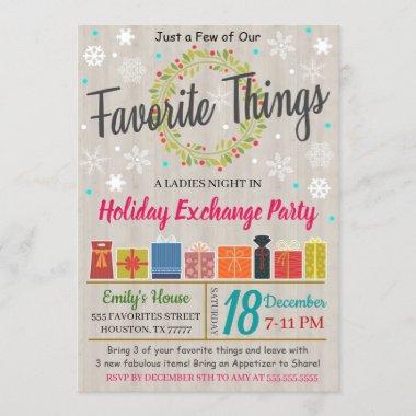Favorite Things Exchange Party Invitations