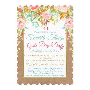 Favorite Things Girls Day Invitations