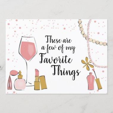 Favorite Things SIgn Invitations