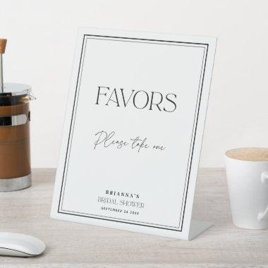 Favors Modern Black & White Bridal Shower Pedestal Sign