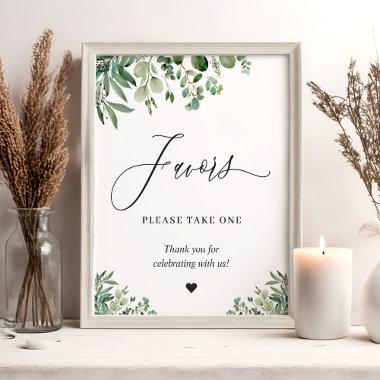 Favors Please Take One Greenery Eucalyptus Leaves Poster