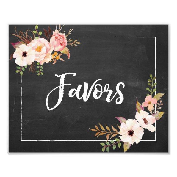 Favors Rustic Chalkboard Floral Wedding Sign
