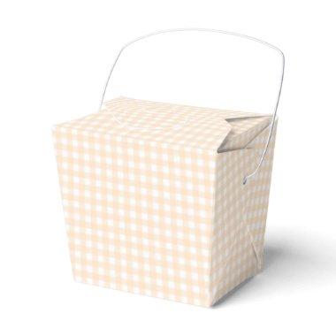 Faye and Lauren Peach Gingham Favor Boxes
