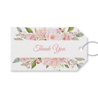 Feminine Blush Pink Watercolor Bouquet Gift Tag