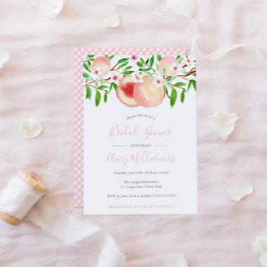 Feminine Elegant Sweet Peach Bridal or Baby Shower Invitations