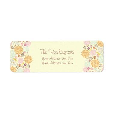 Feminine Fancy Modern Floral Personalized Label