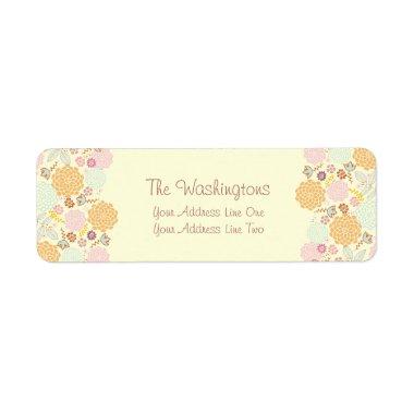 Feminine Fancy Modern Floral Personalized Label