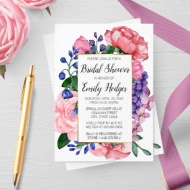Feminine Floral Bridal Shower Invitations