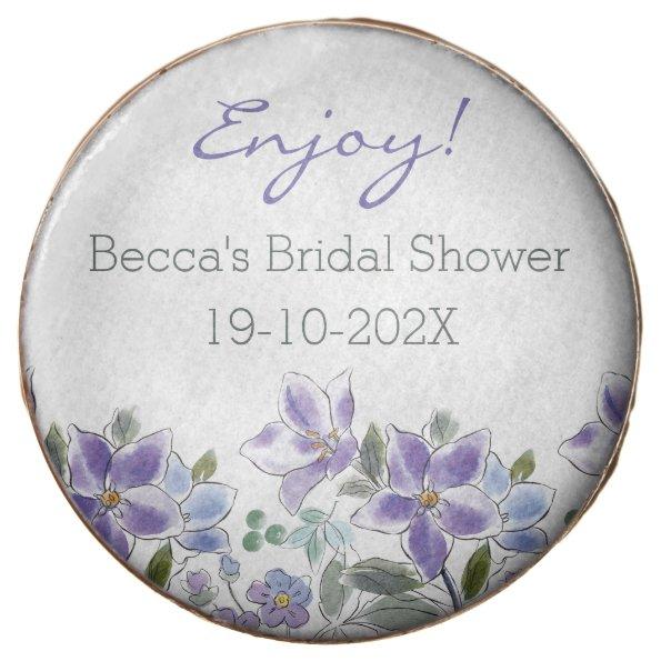 Feminine Lilac Floral Bridal Shower Chocolate Covered Oreo