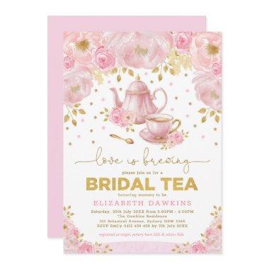 Feminine Pink Gold Flower High Tea