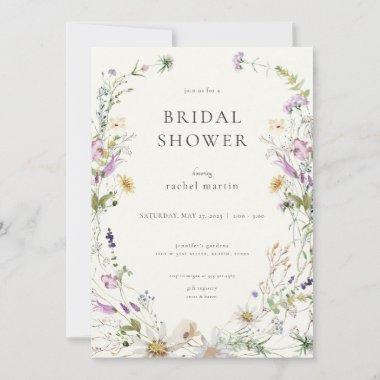 Feminine Wildflower Bridal Shower Invitations