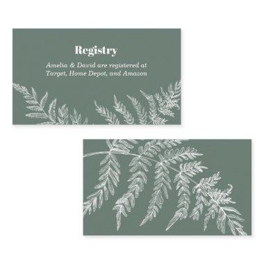 Fern Botanical Bridal Registry Insert Card