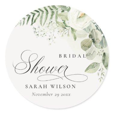 Fern Eucalyptus Greenery Foliage  Classic Round Sticker