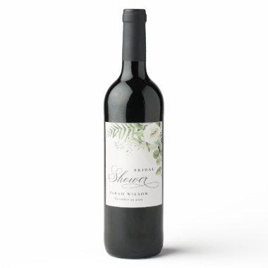 Fern Eucalyptus Greenery Foliage  Wine Label