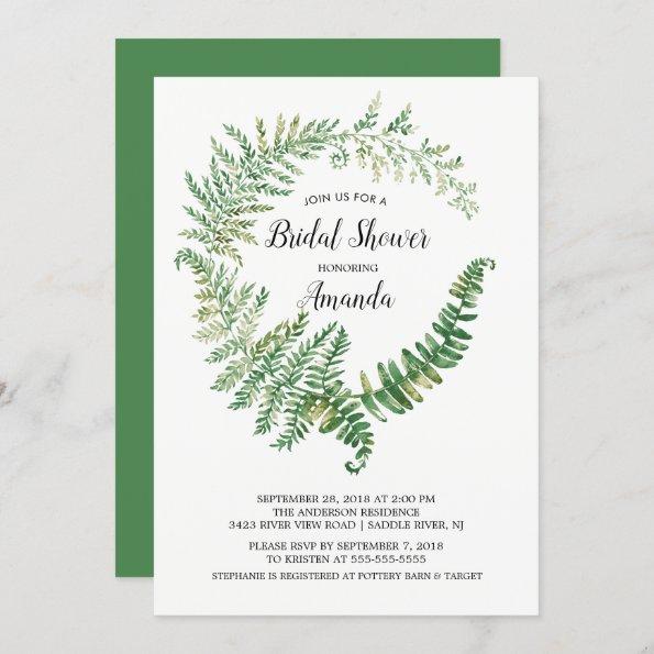 Fern Leaf Bridal Shower Invitations