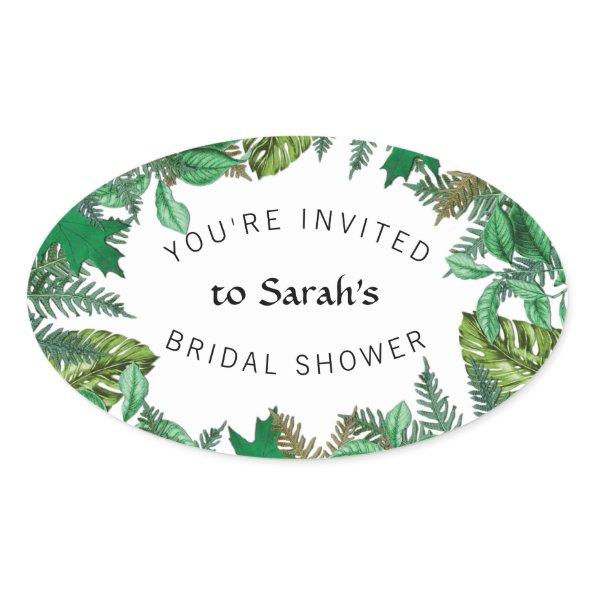 Ferns n Leaves Greenery Bridal Shower Sticker